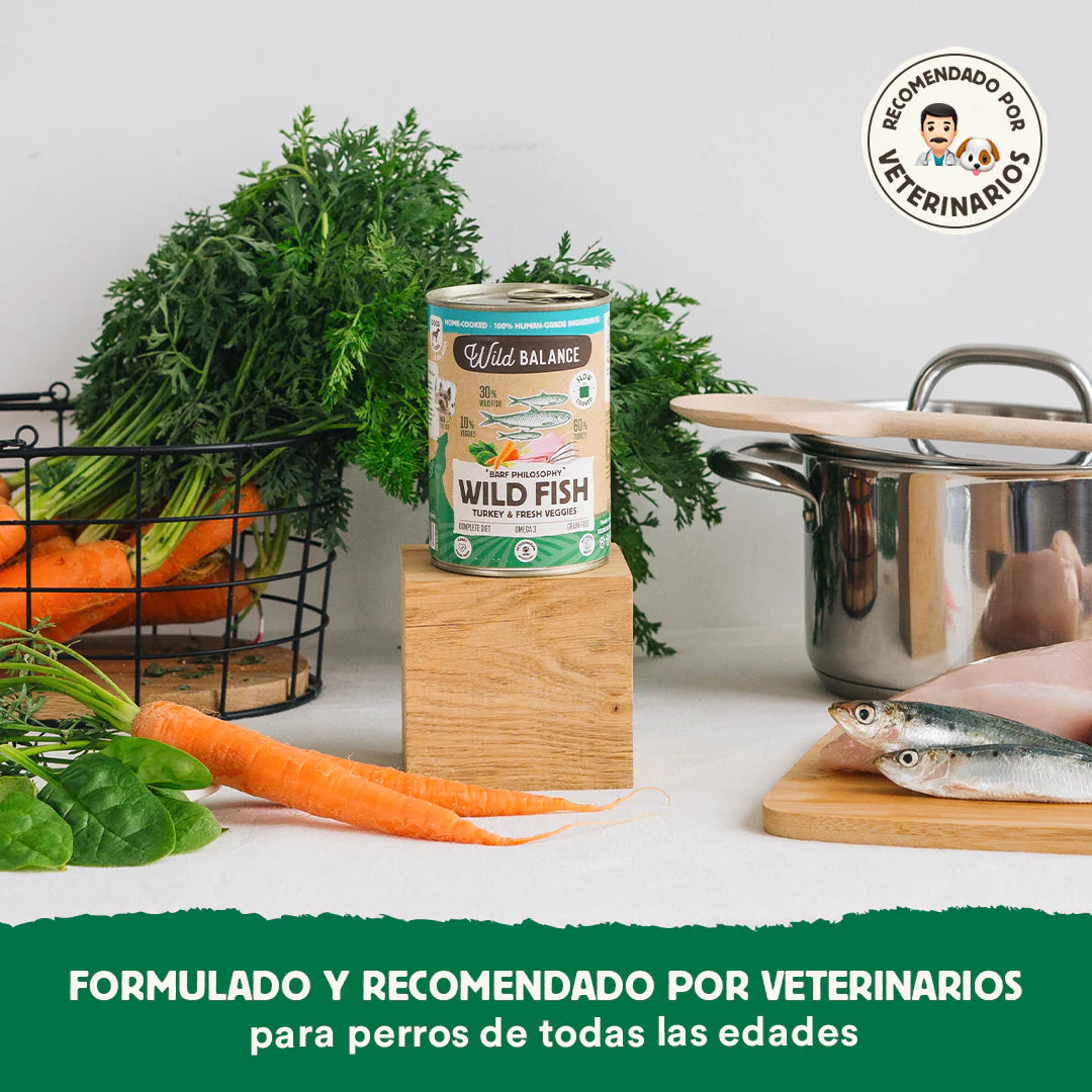 Lata Filosofía BARF de Pescado Salvaje y Pavo para Perros 400 g
