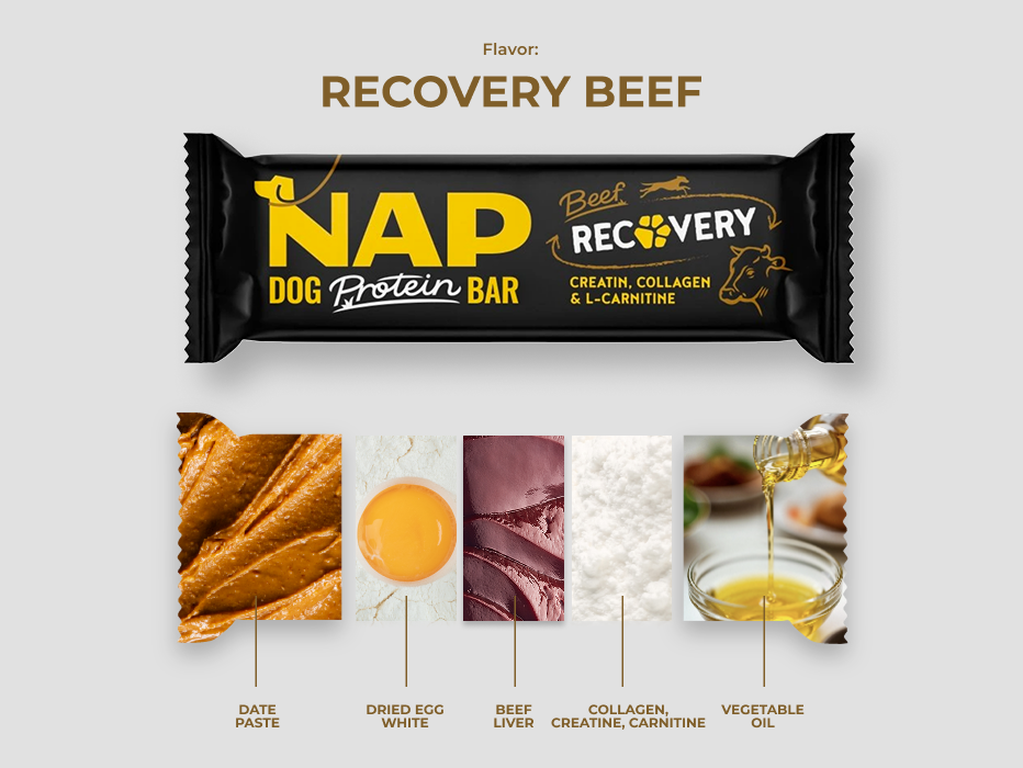 Recovery Dog Protein Bar – Buey 50 g