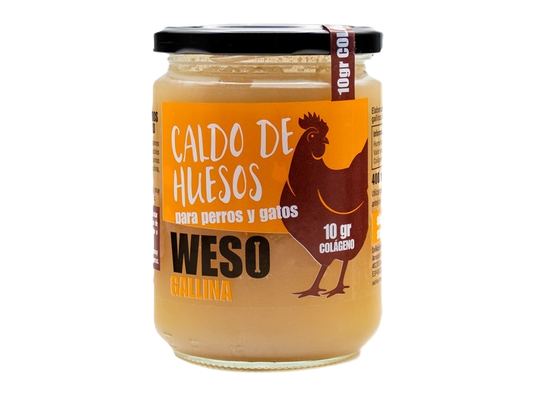 Caldo de huesos de gallina para Perros y Gatos 400 g