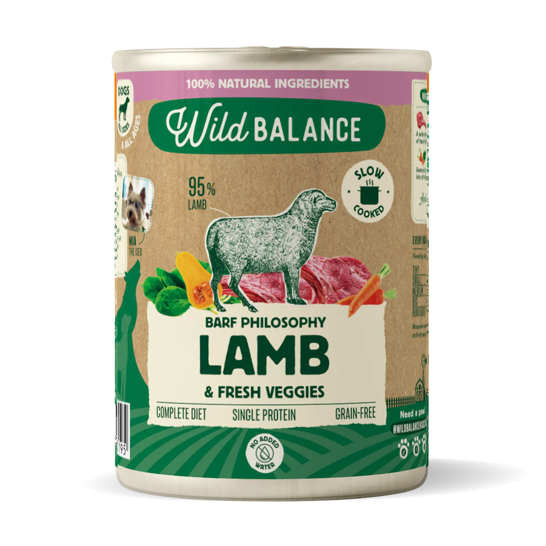 Lata Filosofía BARF de Cordero para Perros 400 g