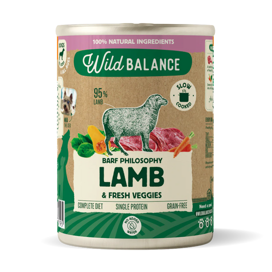 Lata Filosofía BARF de Cordero para Perros 400 g