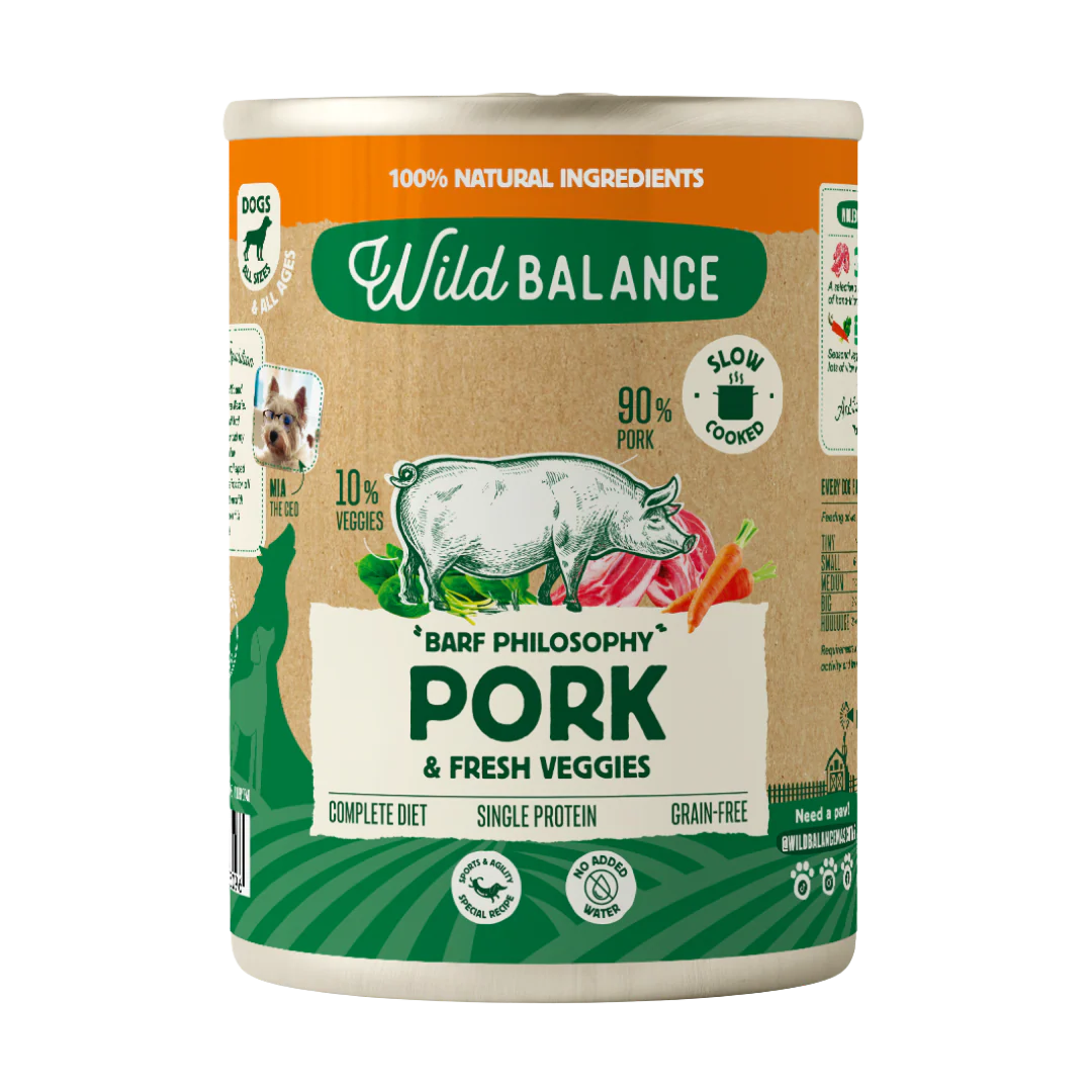 Lata Filosofía BARF de Cerdo para Perros 400 g