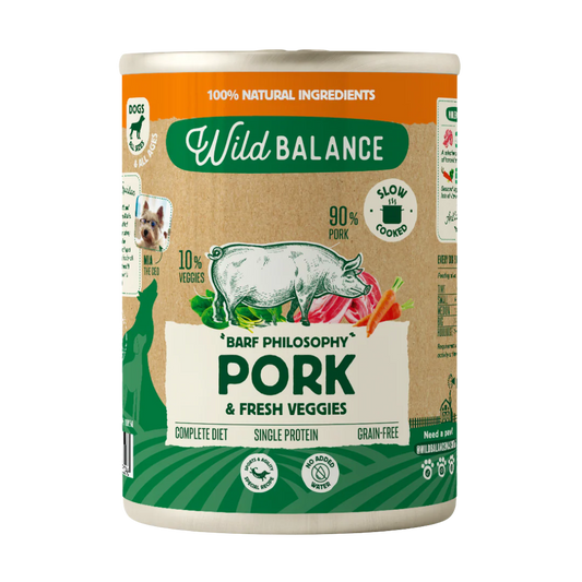 Lata Filosofía BARF de Cerdo para Perros 400 g