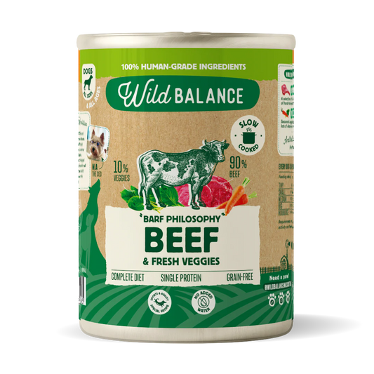 Lata Filosofía BARF de Ternera para Perros 400 g