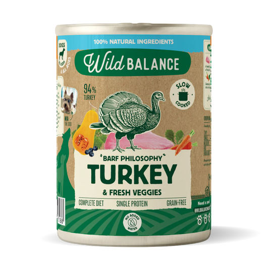 Lata Filosofía BARF de Pavo para Perros 400 g