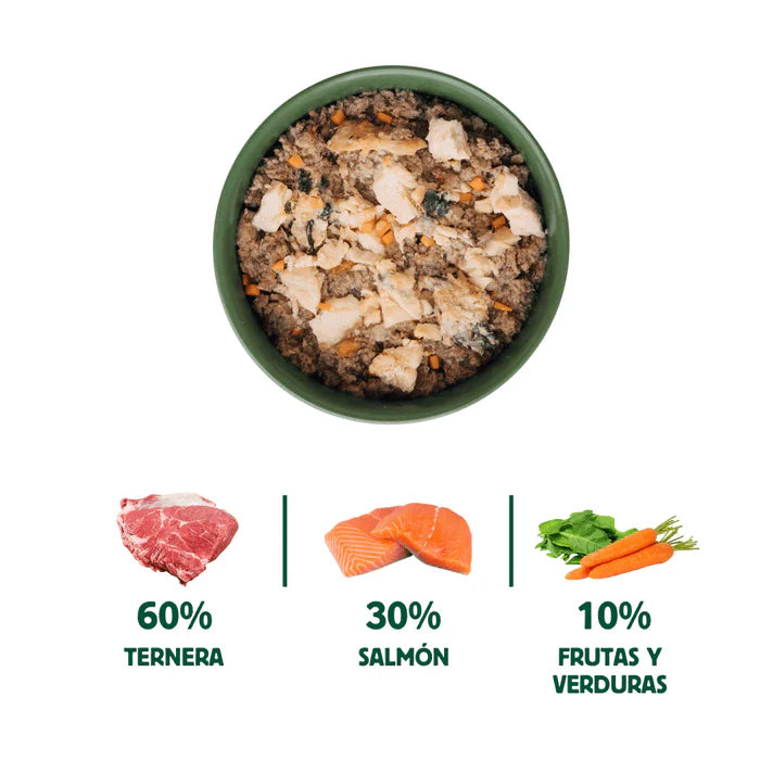 Lata Filosofía BARF de Salmón y Ternera para Perros 400 g