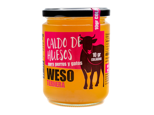 Caldo de huesos de ternera para perros y gatos 400 g