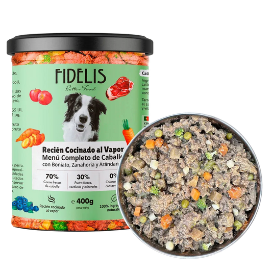 Caballo con boniato, zanahoria y arándanos 400 g