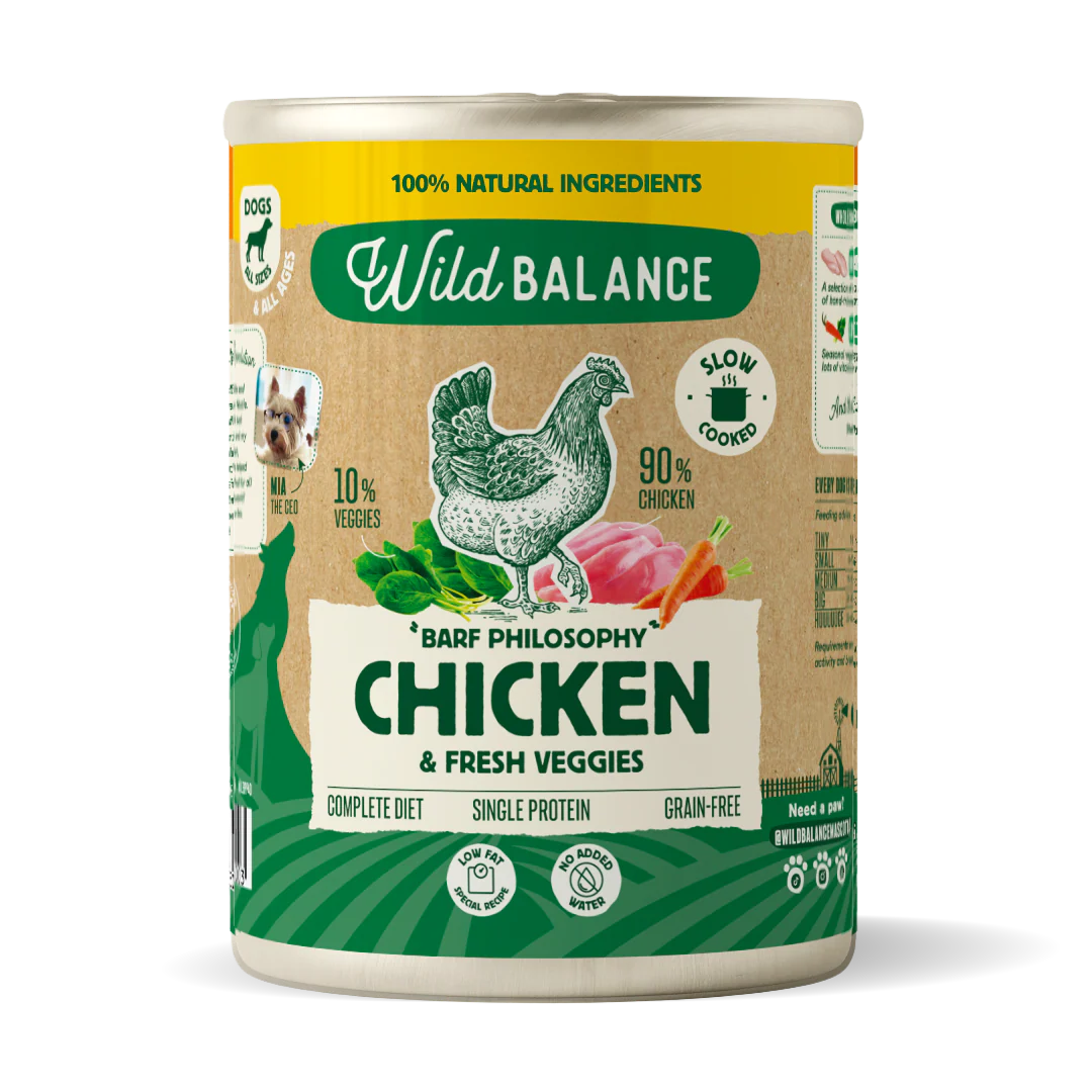 Lata Filosofía BARF de Pollo para Perros 400 g