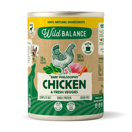 Lata Filosofía BARF de Pollo para Perros 400 g
